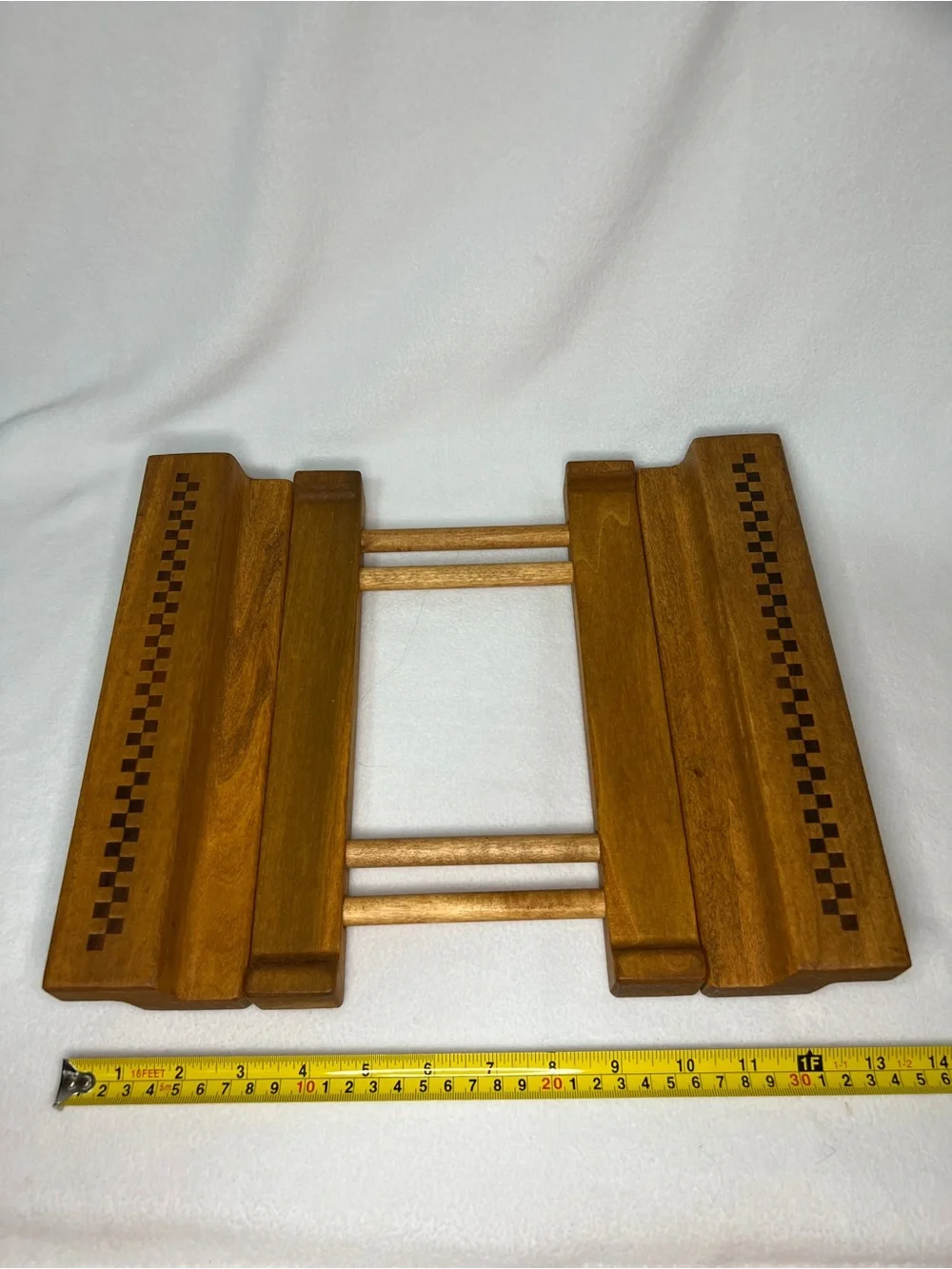 THE PAMPERED CHEF Stoneware Trivet  Adjustable Wood Carry Cooling Rack Tray